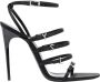 Saint Laurent Zwarte Strass Sandalen met YSL Initialen Black Dames - Thumbnail 12