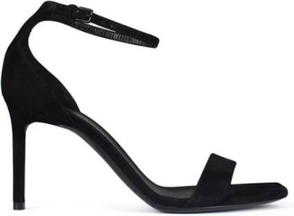 Saint Laurent Verhoog je stijl met zwarte suède sandalen Zwart Dames