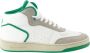 Saint Laurent Witte Leren Sneakers met Groene Stof Multicolor Heren - Thumbnail 1