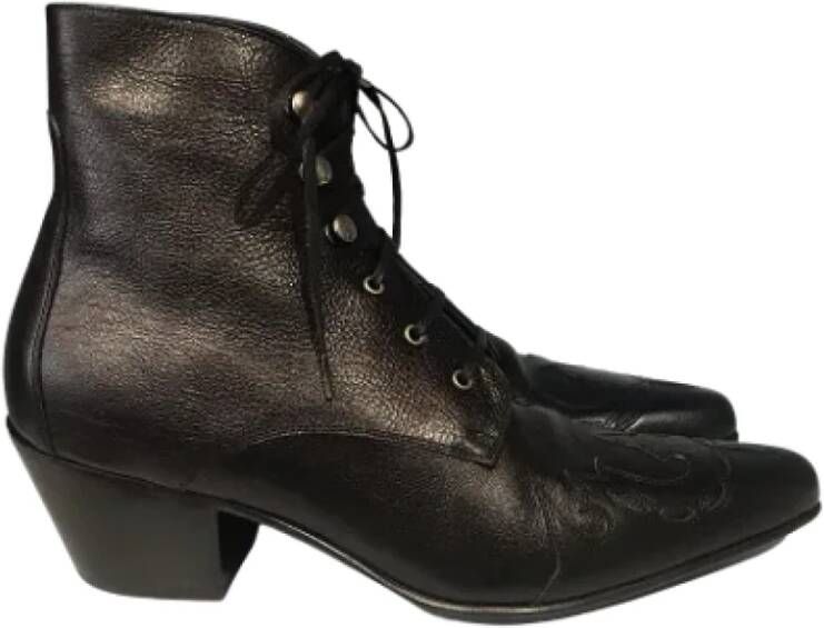 Saint Laurent Vintage Pre-owned Leather boots Black Dames