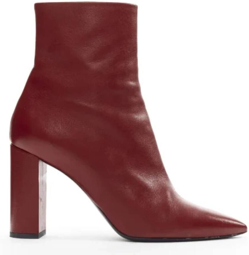Saint Laurent Vintage Pre-owned Leather boots Red Dames