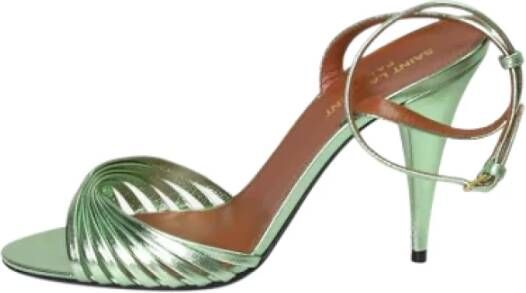 Saint Laurent Vintage Pre-owned Leather heels Green Dames