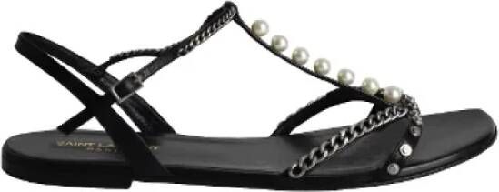 Saint Laurent Vintage Pre-owned Leather sandals Black Dames