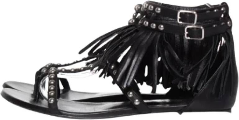 Saint Laurent Vintage Pre-owned Leather sandals Black Dames
