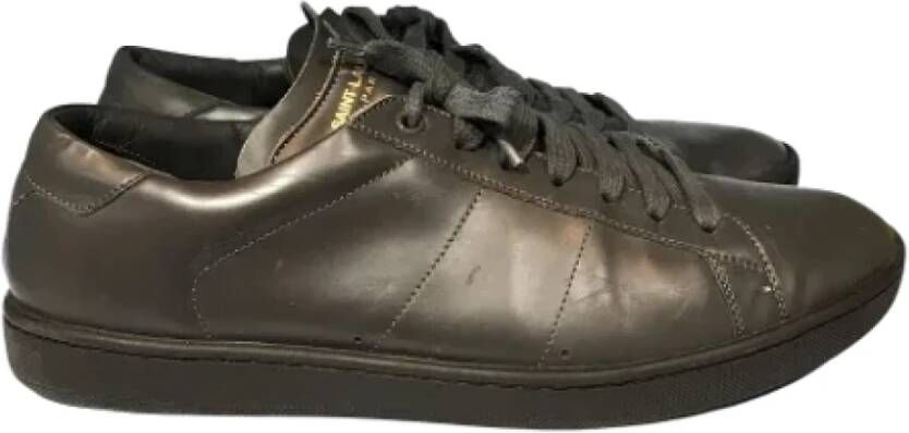 Saint Laurent Vintage Pre-owned Leather sneakers Gray Unisex