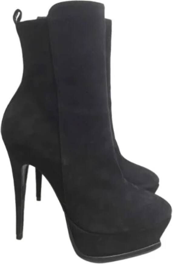 Saint Laurent Vintage Pre-owned Suede boots Black Dames