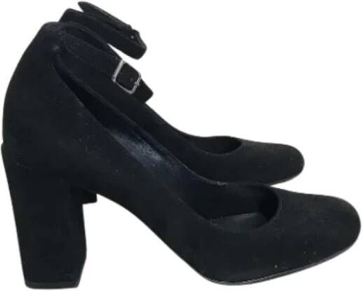 Saint Laurent Vintage Pre-owned Suede heels Black Dames