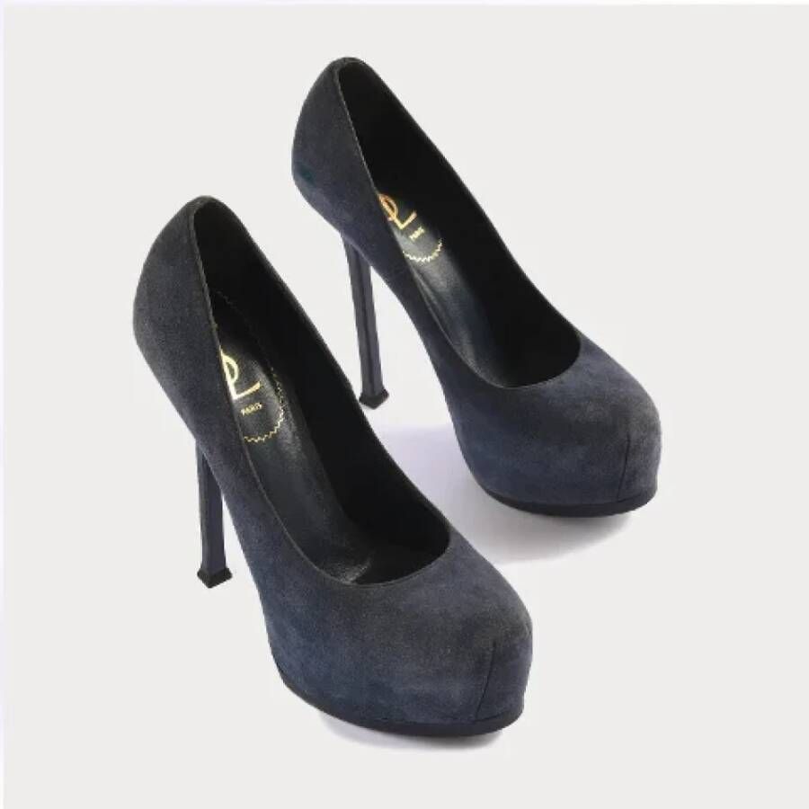 Saint Laurent Vintage Pre-owned Suede heels Blue Dames