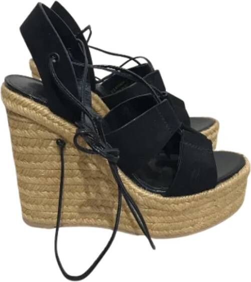 Saint Laurent Vintage Pre-owned Suede sandals Black Dames