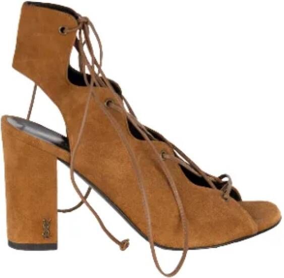 Saint Laurent Vintage Pre-owned Suede sandals Brown Dames