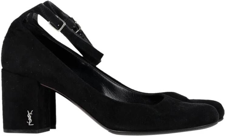 Saint Laurent Vintage Tweedehands enkelband suède hakken