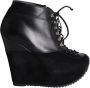 Saint Laurent Vintage Tweedehands LaceUp Wedge Boots Platform - Thumbnail 1
