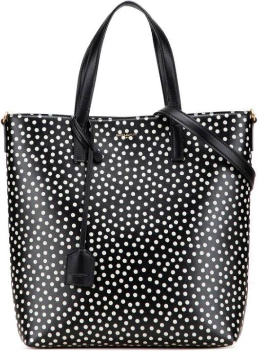Saint Laurent Vintage Tweedehands leren boodschappentas