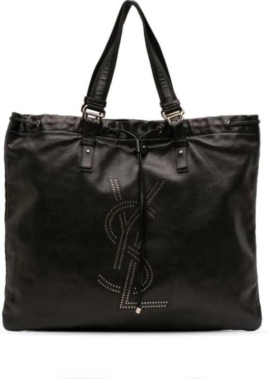 Saint Laurent Vintage Tweedehands leren boodschappentas