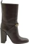 Saint Laurent Vintage Tweedehands leren laarzen met kettingdetail - Thumbnail 1