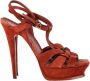 Saint Laurent Vintage Tweedehands Plateau Sandalen Met Knoopontwerp - Thumbnail 1