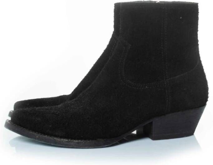 Saint Laurent Vintage Tweedehands Suède Enkellaarzen
