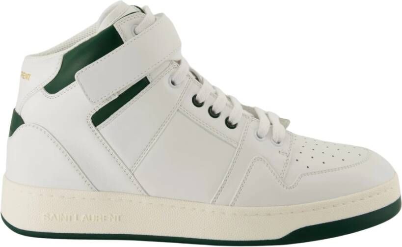 Saint Laurent Witte en groene hoge sneakers White Heren