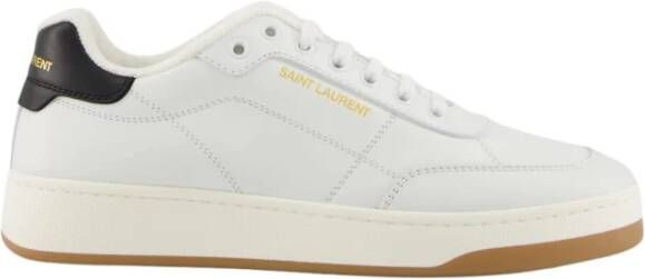 Saint Laurent Witte en zwarte leren sneakers