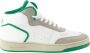 Saint Laurent Witte Leren Sneakers met Groene Stof Multicolor Heren - Thumbnail 2