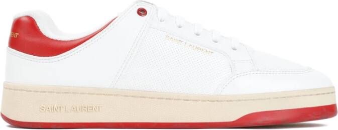 Saint Laurent Witte Leren Sneakers Ss24 White Heren