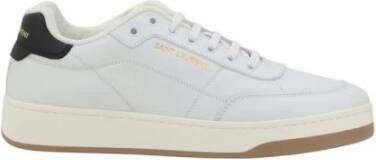 Saint Laurent Witte Leren Veterschoenen