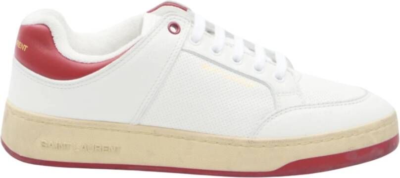 Saint Laurent Witte Sneakers van Korrelig Kalfsleer White Heren