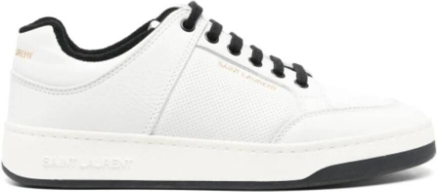 Saint Laurent Zwart & Wit Leren Sneakers White Dames