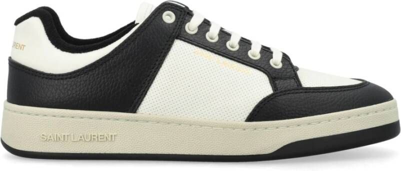 Saint Laurent Geperforeerde leren sneakers met logo print White Heren