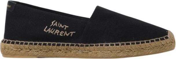 Saint Laurent Zwarte Geborduurde Canvas Espadrilles