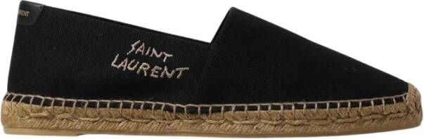 Saint Laurent Zwarte Geborduurde Espadrilles