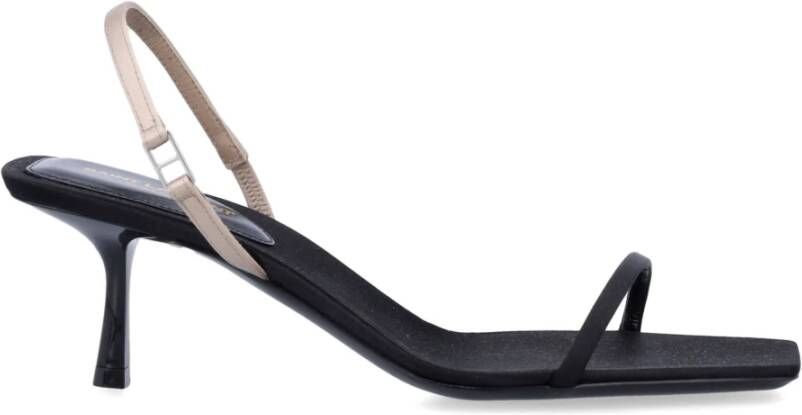 Saint Laurent Zwarte Gesloten Neus Sandalen Elegante Stijl Black Dames