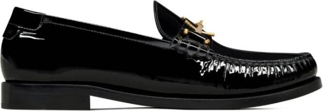 Saint Laurent Zwarte glanzende metalen zool schoenen Black Dames