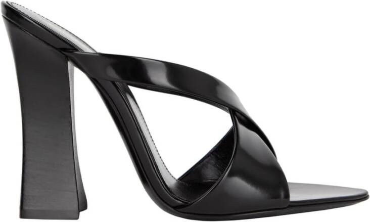 Saint Laurent Zwarte leren CrossStrap hakken