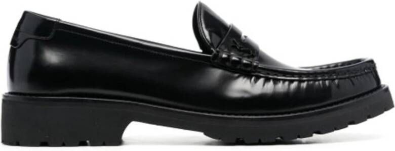 Saint Laurent Zwarte leren loafers