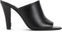 Saint Laurent Zwarte Leren Pantoffels Elegante Hakken - Thumbnail 1