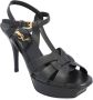 Saint Laurent Zwarte leren platform sandalen - Thumbnail 1