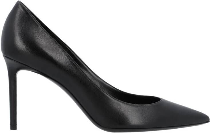 Saint Laurent Zwarte Leren Pumps met Puntige Neus