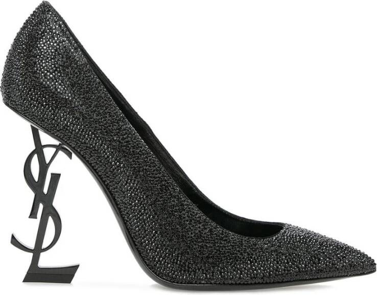 Saint Laurent Zwarte leren pumps met studs Black Dames