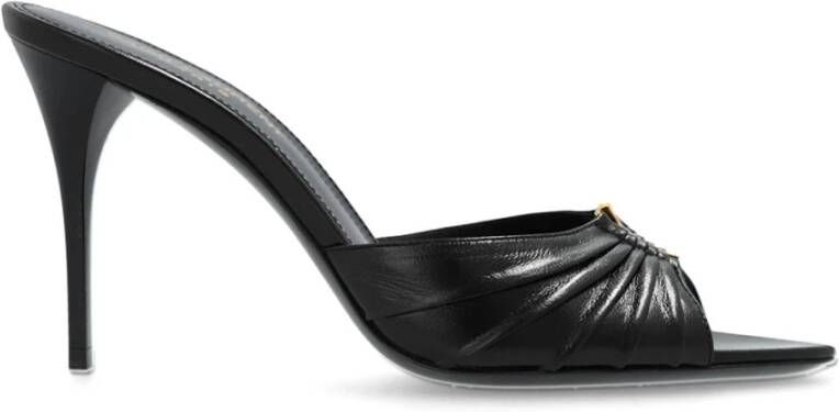 Saint Laurent Zwarte Leren Sandalen