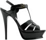 Saint Laurent Zwarte leren sandalen voor vrouwen - Thumbnail 1