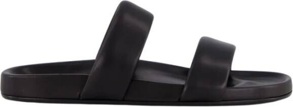 Saint Laurent Zwarte leren slippers