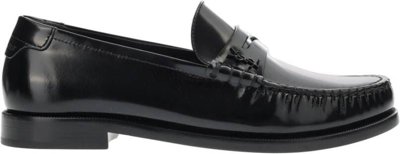 Saint Laurent Zwarte Loafers Regular Fit Geschikt voor Alle Temperaturen 100% Leer Black Dames