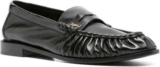 Saint Laurent Zwarte Plain Vamp Leren Schoenen