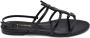 Saint Laurent Zwarte platte sandalen van lakleer Zwart Dames - Thumbnail 1