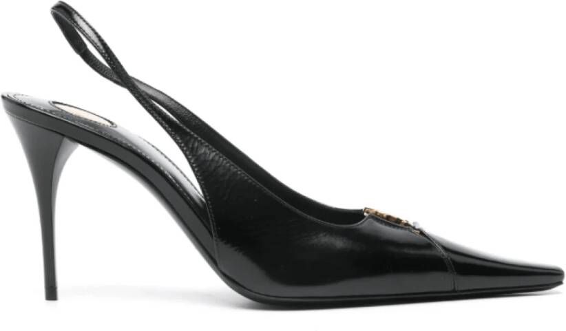 Saint Laurent Zwarte Stiletto Slingback Pumps