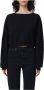 Saint Laurent Zwarte trui met boothals - Thumbnail 1