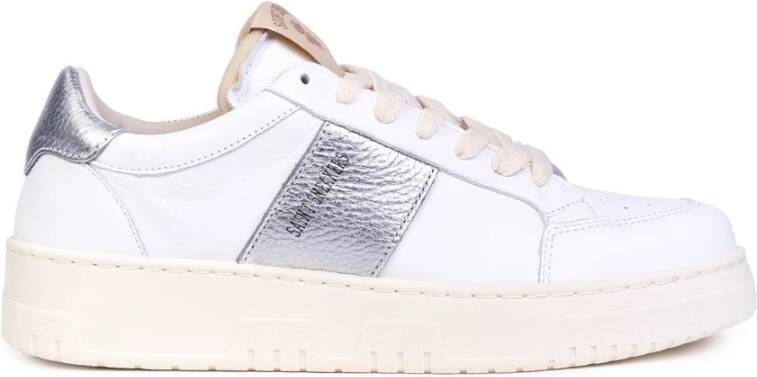 Saint Sneakers Witte Leren Sneakers met Geperforeerde Neus White Dames
