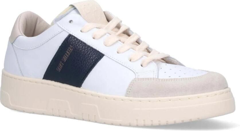 Saint Sneakers Witte Leren Sneakers met Geperforeerde Neus White Heren - Foto 3