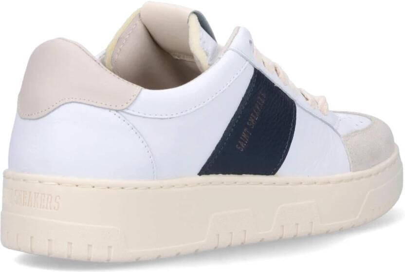 Saint Sneakers Witte Leren Sneakers met Geperforeerde Neus White Heren - Foto 2